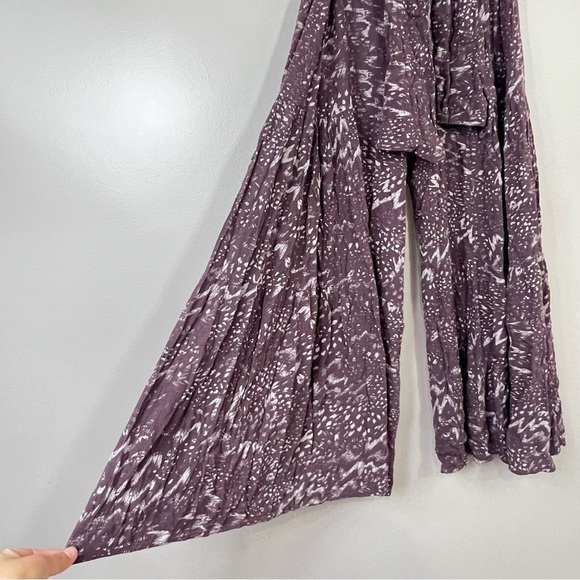 Olivaceous Womens Pants Small Wide Leg Rayon Elastic Waist Pull On Brown Boho - Picture 5 of 12